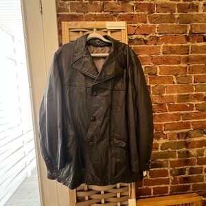Brown Vintage Genuine Leather Men’s Coat